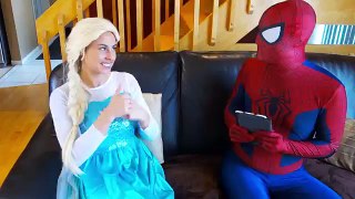 Spiderman & Frozen Elsa vs Joker! Fart Prank! 2016 latest