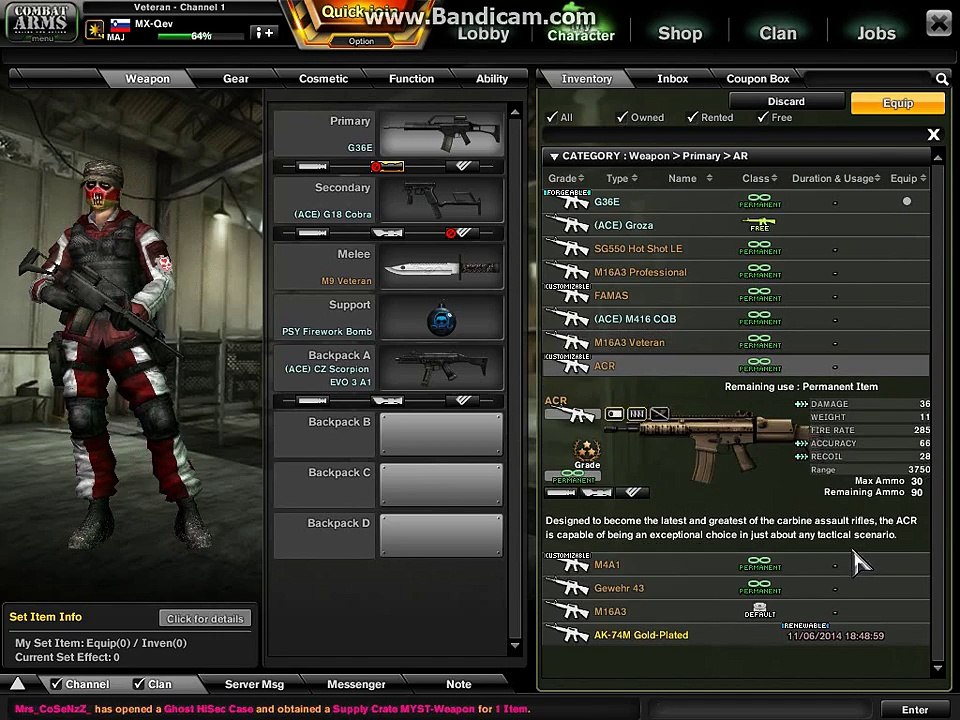 COMBAT ARMS ACCOUNT FOR SALE