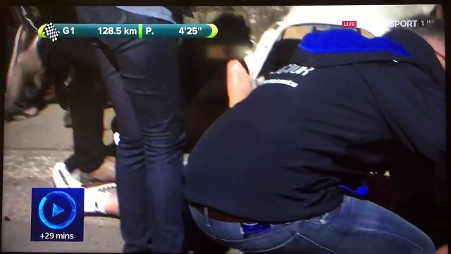 2016 Tour of Flanders - Etixx - Quick-Step Car Collision wit