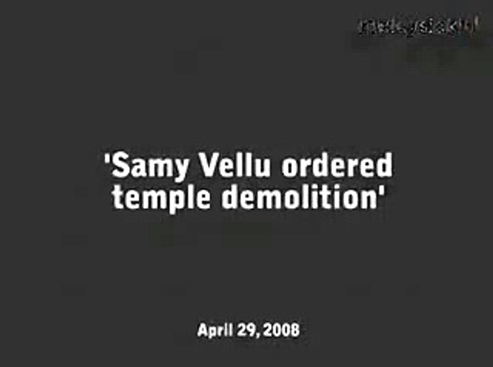 'Samy Vellu ordered temple demolition