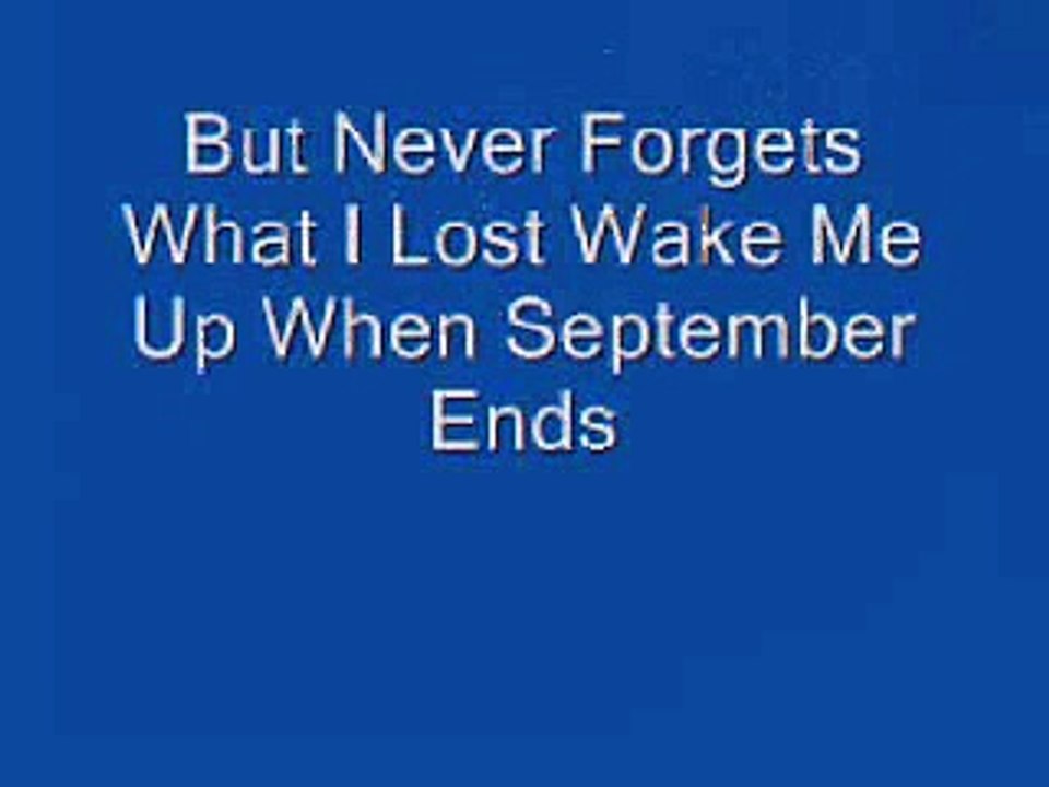 Greenday Wake Me Up When September Ends