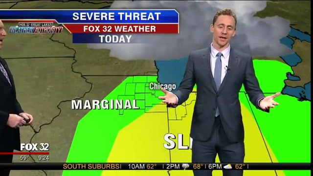 Le méchant Loki des Avengers interromp la météo en direct à la Tv ! Tom Hiddleston