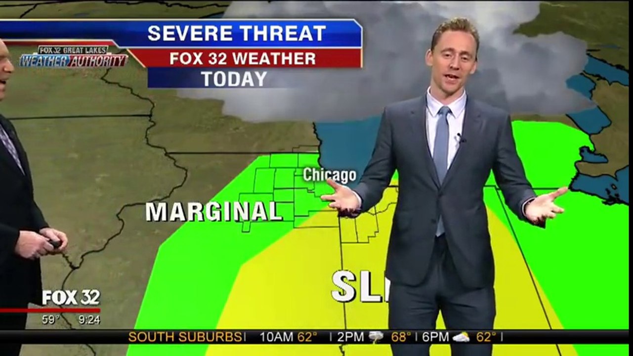 Le méchant Loki des Avengers interromp la météo en direct à la Tv ! Tom Hiddleston