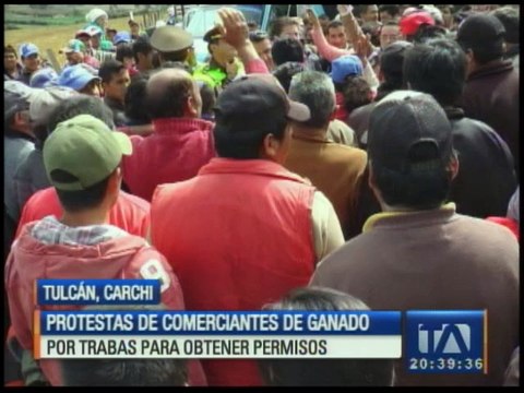 Ganaderos del Carchi protestan