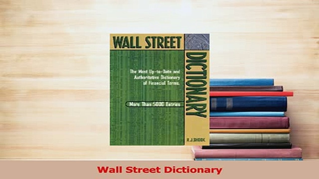 Read  Wall Street Dictionary Ebook Free