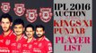 IPL 2016 Auction- Kings XI Punjab Players List 2016 - Kings XI Punjab All Players -