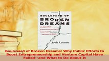 Download  Boulevard of Broken Dreams Why Public Efforts to Boost Entrepreneurship and Venture PDF Free