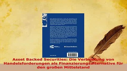 PDF  Asset Backed Securities Die Verbriefung von Handelsforderungen als Free Books