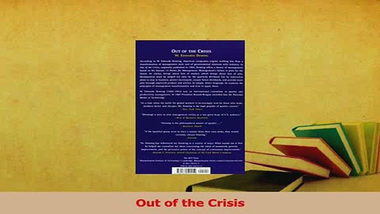Read  Out of the Crisis Ebook Free