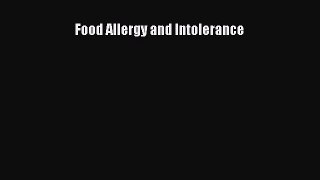Read Food Allergy and Intolerance Ebook Free