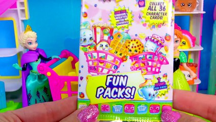Disney Frozen Queen Elsa and Princess Anna Unboxing 2 Shopkins Collector Card Fun Packs