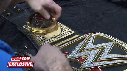 Roman Reigns receives his customized WWE Title plates_ April 4, 2016