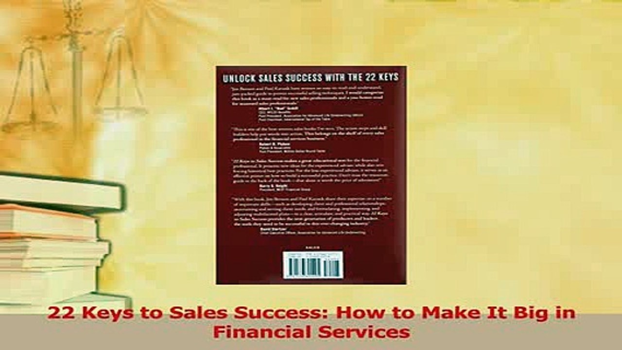 Read  22 Keys to Sales Success How to Make It Big in Financial Services Ebook Free