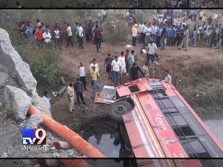 45 injured as ST bus falls off bridge near Vyara, Tapi - Tv9 Gujarati