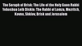 Download The Seraph of Brisk: The Life of the Holy Gaon Rabbi Yehoshua Leib Diskin: The Rabbi