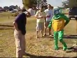 Drunk Guy Getting Kicked in The Balls by a Ninja Turtle