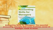 PDF  Accounting Skills for Managers The essential accounting concepts that every business  EBook