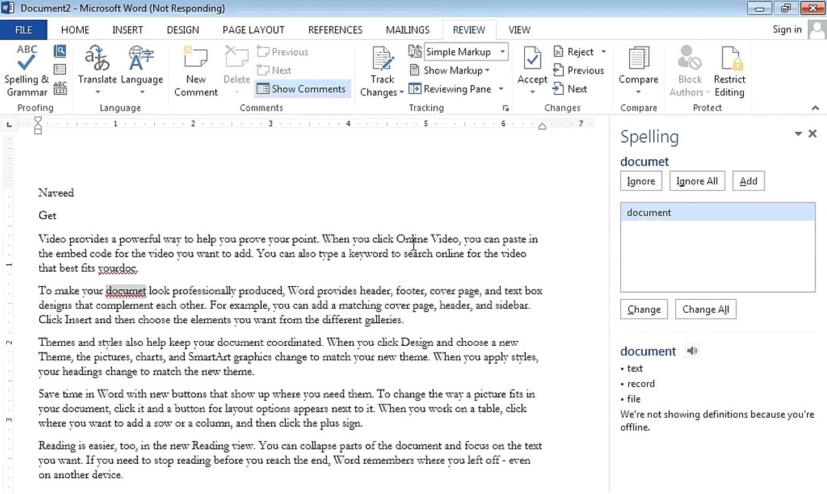 Ms Office - lecture No 27 -Spelling Grammar Treasure Word Count Translate