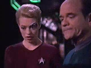 Seven of Nine and the Doctor singing You are My Sunshine