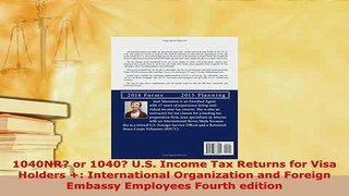 PDF  1040NR or 1040 US Income Tax Returns for Visa Holders  International Organization  Read Online