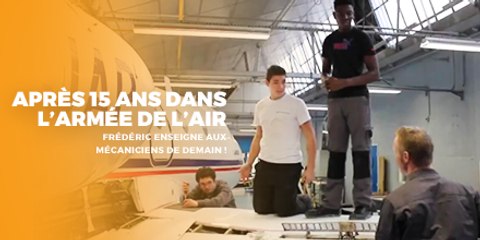 Après 15 ans dans l’armée de l’air, Frédéric enseigne aux mécaniciens de demain !