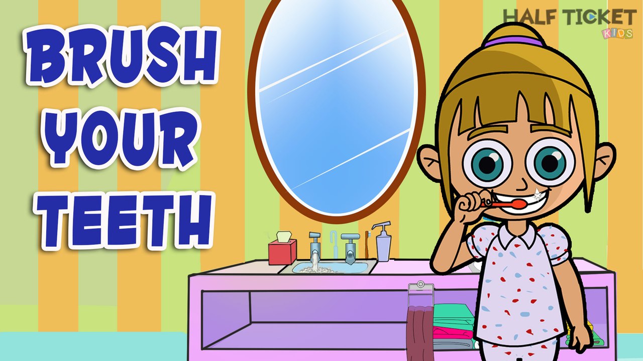 Brush Brush Brush Your Teeth | Nursery Rhymes Songs With Lyrics | Kids ...