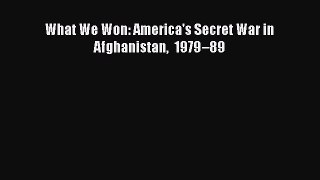 Download What We Won: America's Secret War in Afghanistan 1979–89  Read Online
