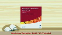 PDF  Business Taxation 201213 Tutorial  EBook