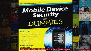 DOWNLOAD PDF  Mobile Device Security For Dummies FULL FREE