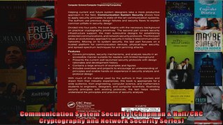 DOWNLOAD PDF  Communication System Security Chapman  HallCRC Cryptography and Network Security FULL FREE