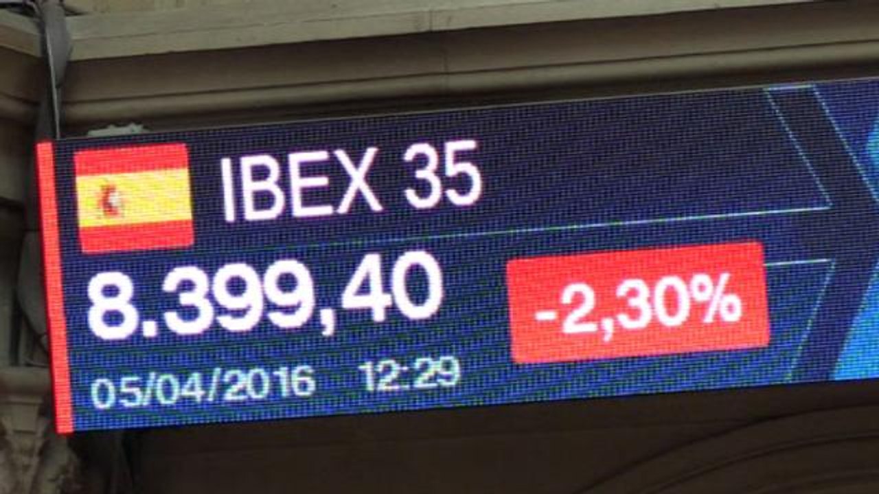 La Bolsa española pone en peligro los 8.400 puntos y cede un 2,30% al mediodía