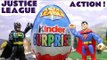 JUSTICE LEAGUE IN ACTION --- Join DC Comics Superheros Batman and Superman with Thomas and Friends as they open surprise eggs and 1 giant kinder egg! Featuring TMNT, Spiderman, Transformers, the Penguin, Riddler, and many more fun family toys