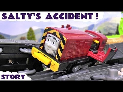 SALTY'S ACCIDENT! - James and Salty both have crash accidents in this story, Diggin Rigs comes to the rescue! Featuring Thomas and Friends, Play Doh, and many more trains and toys