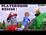 Paw Patrol Rescue Play Doh eggs in PLAYMOBIL Playground Toys | Thomas & Friends Kids Stop Motion