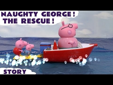 NAUGHTY GEORGE! - George needs Paw Patrol to rescue him from a Play Doh Shark in this Peppa Pig story. Join Mater from Disney Cars, Thomas and Friends, Olaf and Ariel in the surprise food second video too