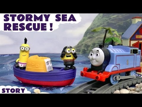 STORMY SEA RESCUE - Join the Minions with Thomas and Friends in this funny Sea Rescue Toy Story Unboxing video, Featuring Trackmaster Captain and many more family fun toys, Second half features Surprise Eggs and Monsters Inc