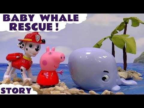 BABY WHALE RESCUE - Join Marshall from Paw Patrol with Peppa Pig as they use the Paw Patroller and Play Doh blankets to rescue a Baby Whale, Featuring Thomas and Friends, George, Chase, Zouma, Rubble, Rhyder and many more family fun toys