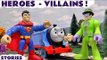 HEROES VS. VILLAINS --- Join a host of Superheroes including Spiderman, Batman and Superman battle against villains including the Riddler and the Joker, Featuring Play Doh, Thomas and Friends, TMNT, Minions, and many more family fun toys