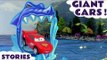 CARS STORIES --- GIANT! Join Lightning McQeen and Mater from Disney Cars to watch them Race, featuring Paw Patrol, Minions, Thomas and Friends, The Avengers, Spiderman, Kinder Surprise Eggs, Batman, Angry Birds and many more fun toys