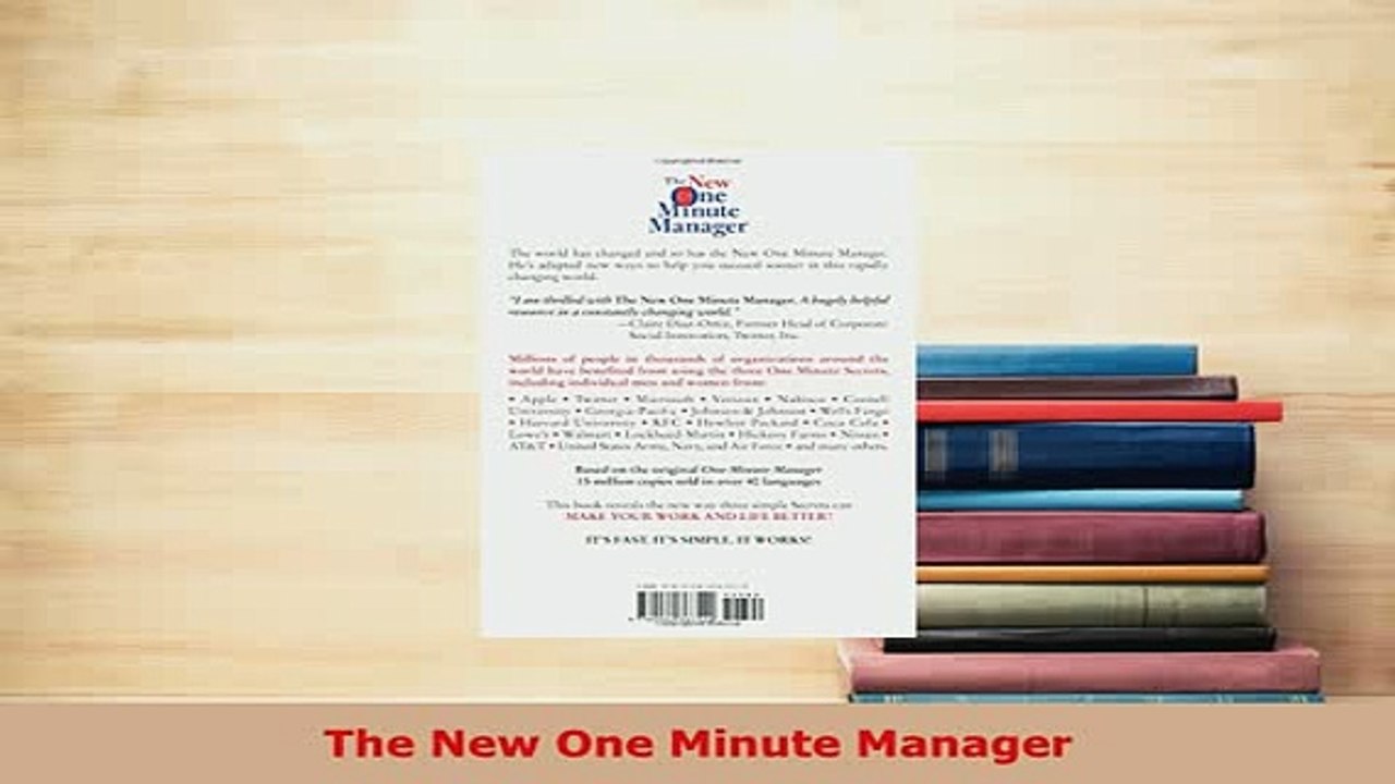PDF  The New One Minute Manager Download Online