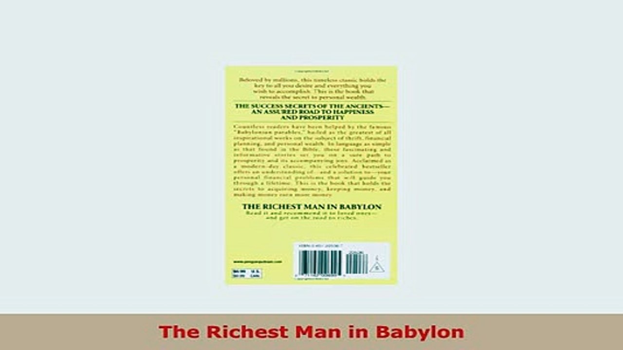 Download  The Richest Man in Babylon Download Online