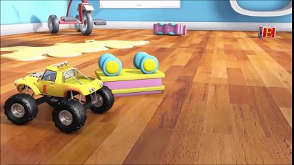 Fire truck with Lucas the Monster Truck  Cartoon for children - Joy