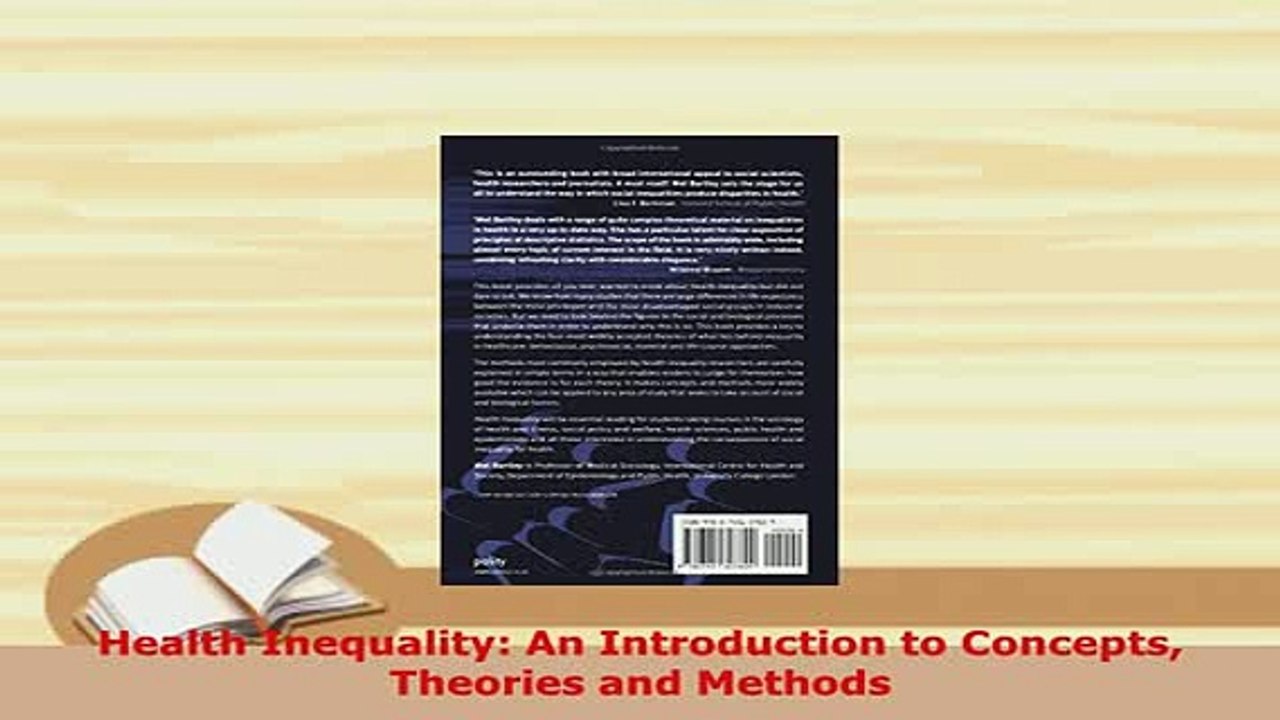 Download  Health Inequality An Introduction to Concepts Theories and Methods Free Books