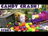 Thomas and Friends Skittles Candy Crash Diesel 10 Prank Accident Toy Trains KIds Family Fun