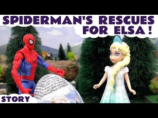 Spiderman Rescue For Elsa against Dragons | Thomas Train helps Kinder Surprise Eggs Minions MLP