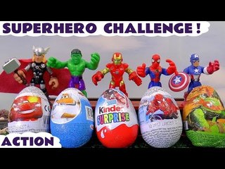 Marvel Avengers and Spiderman vs Surprise Eggs TMNT Cars Thomas Toys Juguetes Hulk Captain America