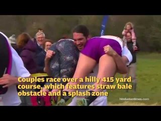 This wife carrying championship looks fun
