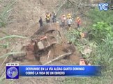 Derrumbe en la vía Alóag-Santo Domingo cobró la vida de un obrero
