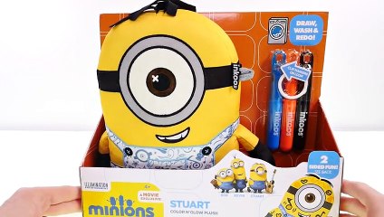 Color Minions Stuart Coloring Glow Plush - Despicable Me Minion Drawing by DCTC