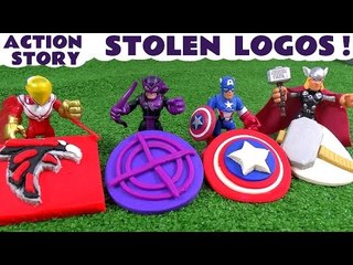 Avengers Stolen Logo Play Doh Thomas and Friends Story | Star Wars Falcon Thor & Hawkeye